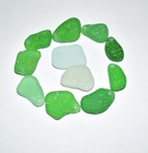 Genuine Sea Glass Beads Thick Drilled Real Beach Glass Beads Green Blue 20-25mm