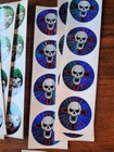 Lot Of 9 Vintage Eight Ball Skull Stickers Strip Of 4 Retro Skate Biker 