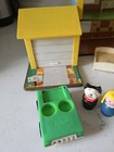 Vintage Fisher-price 1969 Yellow Roof Little People House Nearly Complete