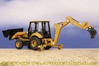 Diecast Masters 1 64 420 Xe Backhoe Loader W 5 Work Tools