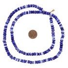 Dark Blue   White Swirl Padre Beads 7mm Round Glass 26 Inch Strand