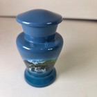 Mountain Blue Scenery Small Cremation Keepsake  Urn For Ashes 3  Aluminum
