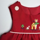 Vintage Red Jumper Dress Toddler Girl Size 12month Embroidered Ballerina