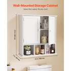 Uimoso Bathroom Wall Cabinet With Shelves And Double Doors For Storage  White