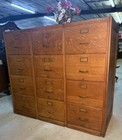 Antique American Set Of Three Quartersawn Oak File Cabinet By Browne-morse