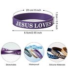 60 Pcs Jesus Loves You Rubber Bracelets Colorful Silicone Wristbands Jesus