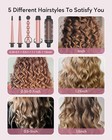Kipozi 5 In 1 Multi Curling Iron Wand Set 4 Interchangeable Ceramic Curling Wand