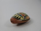 Peruvian Ocarina Handmade Clay Flute Painted Oval Geometric Colorful Peru