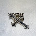 Lot Of 5 Silver Color Metal  cross  Christian Collar Brooch Lapel Tie Pin