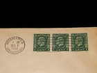Vintage Cover 1932 Canada Postal History winnipeg mb To Kensington ct strip Of 3