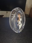 Mikasa Oval Picture Frame Clear Heavy Glass Vintage Crystal Ribbed
