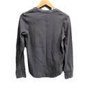 Pact Gray Long Sleeve Waffle Knit Cotton Women s Henley T-shirt Size M