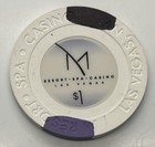 M Resort Hotel Casino Las Vegas Nevada Nv  1 Chip White Black Purple 2009