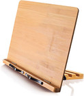 Bamboo Book Stand Cookbook Holder With 5 Adjustable Height 13 2 X 9 2