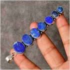 Lapis Lazuli Gemstone Long Pendant 925 Sterling Silver Handmade Pendant Necklace