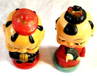 Vtg 6  Japan Asian Bobblehead Nodder Pair Chinese Man Woman 1950s Oriental Read