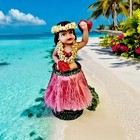 Hula Girl Dancer Hawaii Aloha Bobble Nodder Grass Skirt Flower Lei