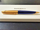 Waterman Edson Ballpoint Pen - Sapphire Blue  Gold Trim - Excellent Condition
