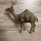 Vintage Large Solid Camel Brass Egyptian Etched Figure Statue Home Decor Ornate