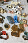 Junk Drawer Lot Miniature Trinket 97 Items  Vintage Musical Toys Money Clips