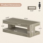 47-inch Rectangular Coffee Table Modern Center Cocktail Table For Living Room