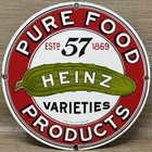 Vintage Heinz 57 Porcelain Sign Ketchup Mustard Relish Hot Dog Baseball Diner