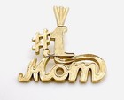 Vintage  1 Mom Michael Anthony 14k Solid Yellow Gold Diamond Cut Pendant