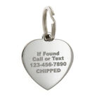 Custom Engraved Personalized Rope Style Heart Stainless Steel Pet Dog Cat Id Tag