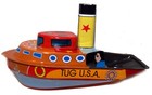 Pop Pop Boat Tug Boat Usa Tin Toy