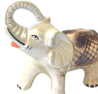 Vintage Elephant Statue Pachyderm Brazilian Porcelain Ceramic Trunk Up Brazil