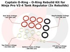 O-ring Rebuild Kit For Ninja Pro V2 V3 V4 Tank Regulator  3x Rebuilds 