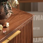 67  Fluted Walnut Buffet Cabinet Sideboard With Storage Large Credenza