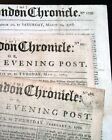 Five 18th Century London England Pre Revolutionary War Era 1758-1768 Newspapers