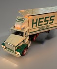 1987 Hess Gas   Oil Toy Truck Bank W  Box  White green red 