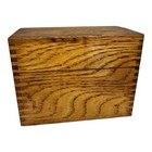 Estate Recipes Wood Wooden Hinge Box 100  Vtg Written Clip Storage Cottagecore