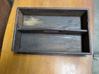 Antique Simple Chestnut Oak Match Safe Portable Candle Holder