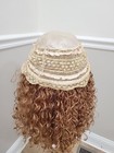 Antique 1910s 1920s Lace Boudoir Cap Silk Ribbon Lingerie Bonnet Floral Trim