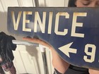 Super Rare        1946-62 Los Angeles Porcelain Shotgun Street Sign Venice Blvd