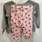 Nwt Disney Baby Two Piece Outfit Sz 12m Gray Pink Minnie Mouse B14