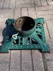 14  Square Christmas Tree Stand Green Cast Iron 6  Inch Trunk Hole