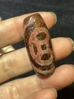 Energy Tibetan Old Agate Cinnabar Dots Money Rich Fortune Coin  Dzi Bead Pendant