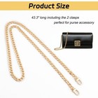 Gold Purse Chain Strap  43 3 Inch Replacement Bag Strap  Metal Braided Chain    