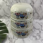 International Heartland Vintage Enamelware Nesting Bowls With Lids Mixing 6 Pc