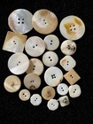 Vintage Antique Mop Buttons Shell Mixed Lot Some Carved  Geometric