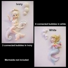 Connected Off White ivory Bubbles Wall Plaque For Vintage   Retro Mermaids Fish