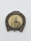 Wwi German Saxony King Friedrich August Iii Horseshoe Photo Locket Watch Fob Lid