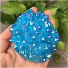 100g Titanium Aura Blue Healing Crystal Quartz Cluster Geode Mineral Specimen