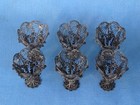 6 Vintage Antique Sterling Silver Filigree Turkish  Zarf Cup Holders