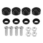 1 Set Bling Car License Plate Fasteners Screws Caps Covers Black - 0 31 x0 75 