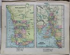 Cram s Atlas Map Page Western   Southern Australia  New Zealand 1899 Vintage